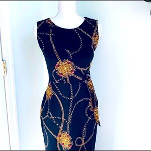 Striking Gold Chain EnFocus Dress w/Side Belt